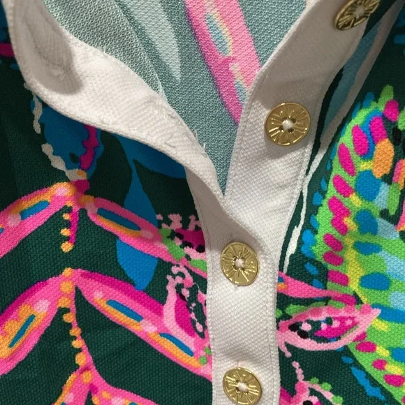 Lilly PulitzerTropical Print Polo Shirt - Picture 4 of 4